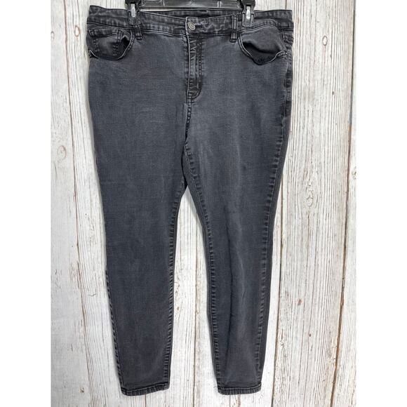 Venezia Skinny Jeans Womens Plus 18 Gray Denim High Rise Cotton Blend - Picture 1 of 4